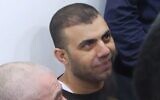 Crime boss Kuthair Odeh at a court hearing, undated. (Walla video screenshot: used in accordance with Clause 27a of the Copyright Law)