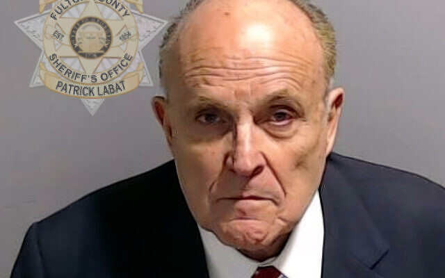 Booking photo provided by the Fulton County Sheriff's Office shows Rudy Giuliani on August 23, 2023, in Atlanta. (Fulton County Sheriff's Office via AP) Booking photo provided by the Fulton County Sheriff's Office shows Rudy Giuliani on August 23, 2023, in Atlanta. (Fulton County Sheriff's Office via AP)