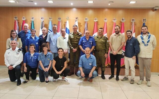IDF Chief of Staff Lt. Gen. Herzi Halevi (center) and other officers meet with representatives of youth movements in Israel, August 8, 2023. (Israel Defense Forces) IDF Chief of Staff Lt. Gen. Herzi Halevi (center) and other officers meet with representatives of youth movements in Israel, August 8, 2023. (Israel Defense Forces)