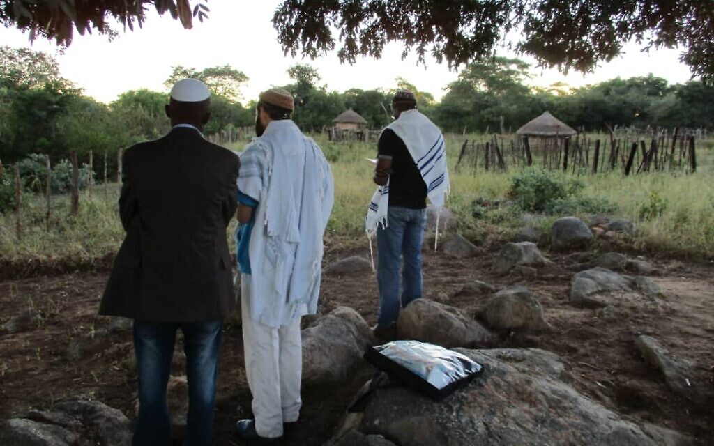 Members of the Lemba Jewish community of Zimbabwe at prayer. (courtesy)