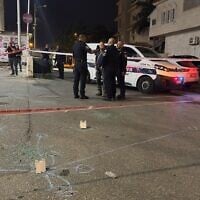 Illustrative: Police at the scene of a shooting in the central Arab city of Tira, August 21, 2023. (Israel Police)