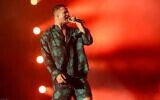 Dan Reynolds, lead singer of Imagine Dragons, which performed in front of a crowd of more than 62,000 on August 29, 2023 in Tel Aviv (Courtesy Omer Keidar)