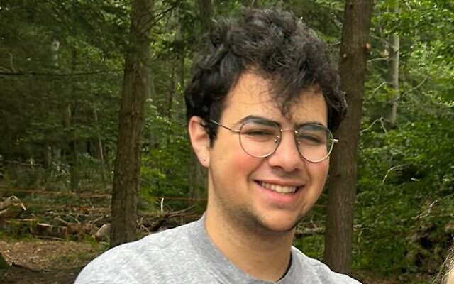 Yishai Mogilner, 19, worked as one of the Israeli staff members at Camp Ramah in the Poconos for the 2023 season (Courtesy Ella Goldberg)
