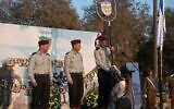 Pic: R-L: Col. Eliav Elbaz the outgoing head of the Binyamin Regional Brigade, Brig. Gen. Avi Bluth, the head of the Judea and Samaria Division, and Col. Liran Biton, the incoming head of the Binyamin Regional Brigade, at a change ceremony in Shilo, August 23, 2023. (Israel Defense Forces)