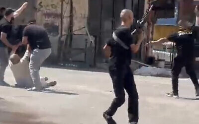 Palestinian gunmen clash with PA security forces in the West Bank city of Tulkarem, August 30, 2023. (Screenshot: X)