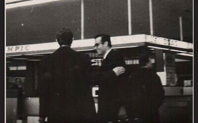 The Mossad's Egyptian agent Ashraf Marwan, known as 'the Angel' with his handler in an undated photo released by the Mossad  on September 7, 2023. (State Archives)