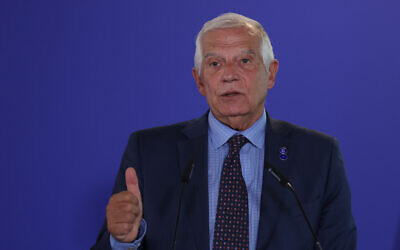 High Representative of the European Union for Foreign Affairs and Security Policy Josep Borrell on August 31, 2023. (PIERRE-PHILIPPE MARCOU/AFP)