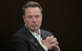 Elon Musk at the Vivatech technology startups and innovation fair at the Porte de Versailles exhibition center in Paris, on June 16, 2023. (Alain Jocard/AFP)