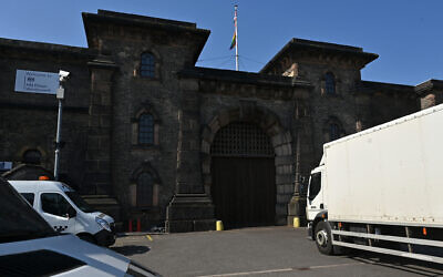 A van approaches the gates of HM Prison Wandsworth in south London on September 7, 2023, a day after terror suspect, Daniel Abed Khalife escaped from the prison while awaiting trial.  (Justin Tallis/AFP)
