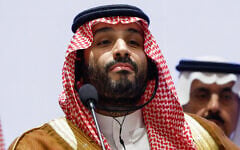 Saudi Arabia's Crown Prince Mohammed bin Salman attends a session on 'Partnership for Global Infrastructure and Investment' as part of the G20 summit in New Delhi, India, on September 9, 2023. (EVELYN HOCKSTEIN/POOL/AFP)