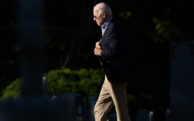 US President Joe Biden arrives for Mass at Saint Joseph on the Brandywine Catholic Church in Wilmington, Delaware, on September 16, 2023. (Saul Loeb/AFP) US President Joe Biden arrives for Mass at Saint Joseph on the Brandywine Catholic Church in Wilmington, Delaware, on September 16, 2023. (Saul Loeb/AFP)