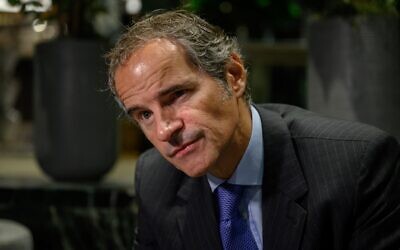 Rafael Grossi, director-general of the International Atomic Energy Agency (IAEA), speaks during an interview ahead of the 78th United Nations General Assembly in New York, on September 18, 2023. (Ed Jones/AFP)