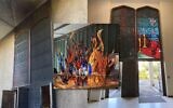 A new 'ner tamid,' or eternal flame, was constructed from the damaged stained glass that survived an act of arson in 2021. (Courtesy of Congregation Beth Israel and Lori Adelman. Design by Jackie Hajdenberg via JTA)
