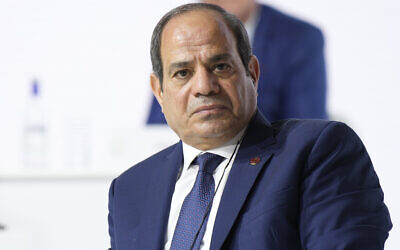 Egyptian President Abdel Fattah el-Sissi attends the closing session of the New Global Financial Pact Summit, in Paris, June 23, 2023. (Lewis Joly/AP)