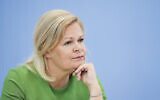 German Interior Minister Nancy Faeser briefs the media after the cabinet meeting of the German government in Berlin, Germany, August 23, 2023. (AP Photo/Markus Schreiber, File)