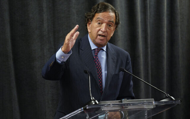 Former US diplomat Bill Richardson speaks to reporters during a news conference in New York, November 16, 2021. (AP Photo/Seth Wenig/File) Former US diplomat Bill Richardson speaks to reporters during a news conference in New York, November 16, 2021. (AP Photo/Seth Wenig/File)