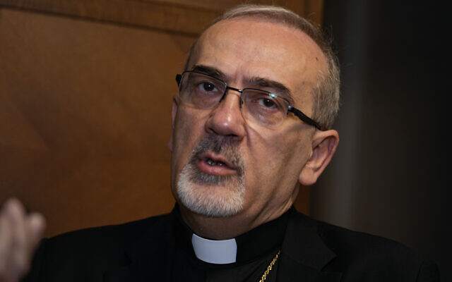Cardinal-elect, Patriarch of Jerusalem, Israel, Pierbattista Pizzaballa poses for photos during a press point at The Vatican, Thursday, Sept. 28, 2023, ahead of his elevation in St. Peter's Square at The Vatican on Saturday. (AP Photo/Domenico Stinellis) Cardinal-elect, Patriarch of Jerusalem, Israel, Pierbattista Pizzaballa poses for photos during a press point at The Vatican, Thursday, Sept. 28, 2023, ahead of his elevation in St. Peter's Square at The Vatican on Saturday. (AP Photo/Domenico Stinellis)