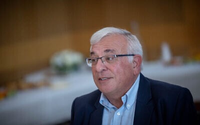 Shlomo Ben Eliyahu leads the first committee meeting on creating a new National Guard, held at the Ministry of National Security in Jerusalem, on June 7, 2023. (Yonatan Sindel/Flash90)