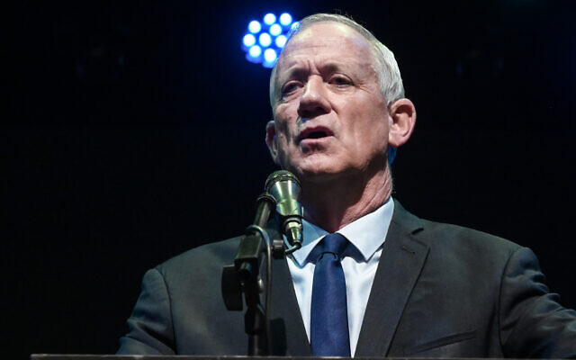 National Unity leader Benny Gantz speaks at an event with party supporters in the Drom HaSharon Regional Council, September 5, 2023. (Avshalom Sassoni/Flash90) National Unity leader Benny Gantz speaks at an event with party supporters in the Drom HaSharon Regional Council, September 5, 2023. (Avshalom Sassoni/Flash90)