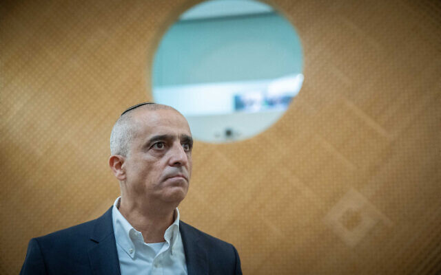 Mishael Vaknin, who was dismissed in July from his position as chairman of the Israel Postal Company, at a hearing in the High Court of Justice for petitions against his dismissal, September 7, 2023. (Yonatan Sindel/Flash90) Mishael Vaknin, who was dismissed in July from his position as chairman of the Israel Postal Company, at a hearing in the High Court of Justice for petitions against his dismissal, September 7, 2023. (Yonatan Sindel/Flash90)