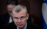 Justice Minister Yariv Levin seen during a cabinet meeting at the Prime Minister's Office in Jerusalem on September 10, 2023. (Chaim Goldberg/Flash90)