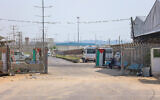 View of the closed Erez Crossing, also known as the Beit Hanoun Crossing, between Israel and the northern Gaza Strip, on August 18, 2023. (Atia Mohammed/Flash90)