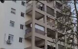 Screen capture from video of a man who threatened to kill himself in the city of Hadera, September 4, 2023. (X [Twitter]. Used in accordance with Clause 27a of the Copyright Law)