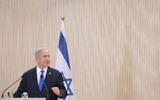 Prime Minister Benjamin Netanyahu at joint statement with Cypriot President Nikos Christodoulides on September 3, 2023 in Cyprus (Amos Ben-Gershom/GPO)