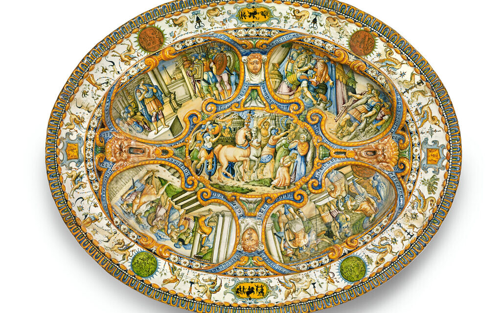 Maiolica oval dish from the Rothschild collection. (Courtesy of Christie's Images)
