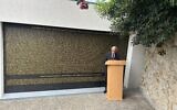 Sebastião Feio, president of the Porto municipal general assembly, speaks at a ceremony dedicating the Portuguese city's memorial to the local victims of the Inquisition, Septemver 3, 2023. (Courtesy: CIP-CJP via JTA)