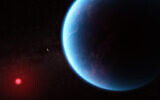An artist's illustration of K2-18 b, an exoplanet which may be covered in water oceans and possess a hydrogen atmosphere. (NASA, ESA, CSA, Joseph Olmsted (STScI))