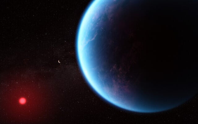 An artist's illustration of K2-18 b, an exoplanet which may be covered in water oceans and possess a hydrogen atmosphere. (NASA, ESA, CSA, Joseph Olmsted (STScI)) An artist's illustration of K2-18 b, an exoplanet which may be covered in water oceans and possess a hydrogen atmosphere. (NASA, ESA, CSA, Joseph Olmsted (STScI))