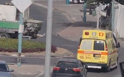 An ambulance in Rahat takes Muhammad Al-Atiq to the hospital, Aug. 31, 2023. (X screenshot)
