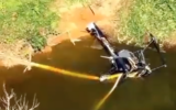 Aerial footage of the site in South Brunswick, New Jersey of the helicopter crash in which an Israeli pilot was killed, Aug. 31, 2023. (X screenshot)