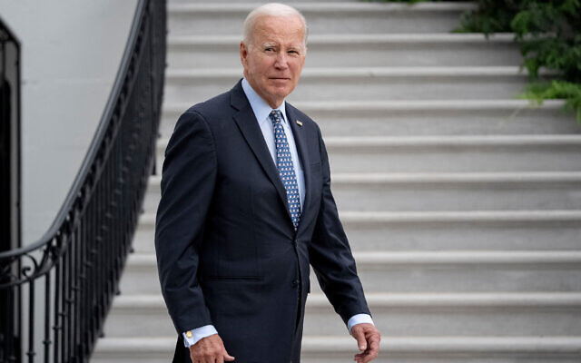 US President Joe Biden walks out of the White House to board Marine One on the South Lawn in Washington, September 17, 2023. (AP Photo/Andrew Harnik) US President Joe Biden walks out of the White House to board Marine One on the South Lawn in Washington, September 17, 2023. (AP Photo/Andrew Harnik)