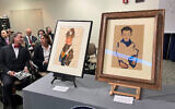 Works by Austrian expressionist artist Egon Schiele are on display at the Manhattan District Attorney's Office, September 20, 2023. (AP Photo/Bobby Caina Calvan)