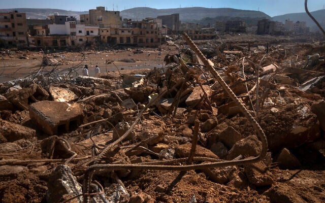 A view of the destruction after flooding in Derna, Libya, September 16, 2023. (AP Photo/Ricardo Garcia Vilanova) A view of the destruction after flooding in Derna, Libya, September 16, 2023. (AP Photo/Ricardo Garcia Vilanova)