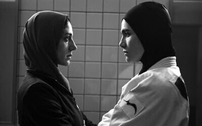Zar Amir Ebrahimi as coach Maryam and Arienne Mandi as judoka Leila Hosseini in 'Tatami,' making the rounds of 2023 film festivals (Courtesy PR)