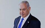 Prime Minister Benjamin Netanyahu arrives to meet with UN Secretary-General Antonio Guterres at the United Nations on September 20, 2023 in New York City. (Kena Betancur/Getty Images/AFP)