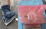 Explosives caught by Israeli authorities at Kerem Shalom Crossing, September 4, 2023. (Defense Ministry)