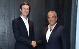 Affinity Partners' Jared Kushner (left) and Shlomo group chairman Asi Shmeltzer. (Courtesy)