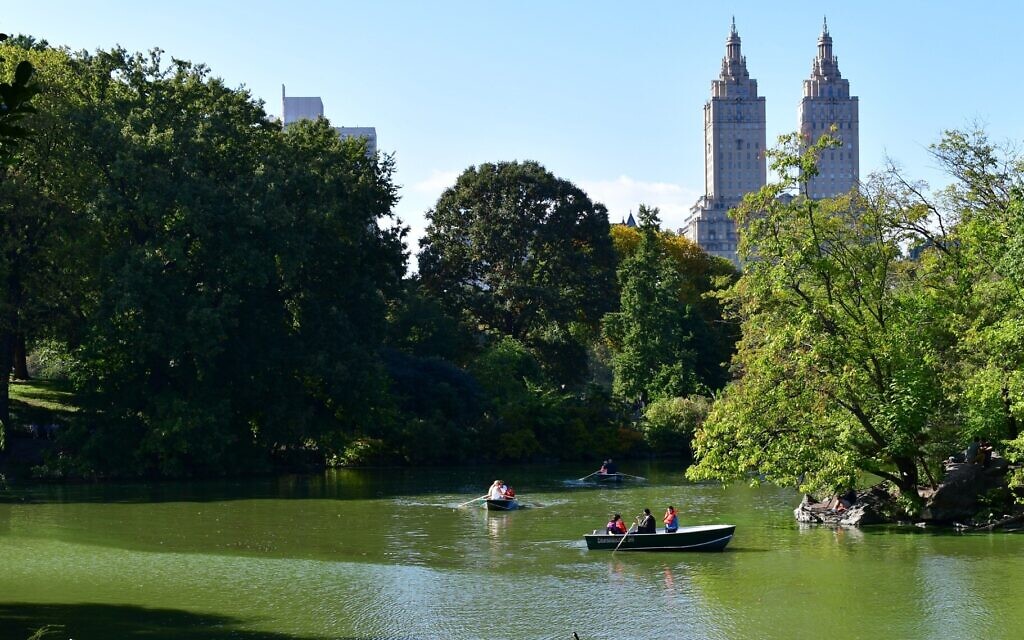 Rowing boats in Central Park is one of many popular Chol Hamoed activities for Jewish families in New York City. (Jackie Hajdenberg/ JTA)
