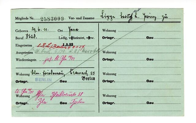 This handout photograph released by the Royal Collections of The Hague on October 5, 2023, shows a scan of Prince Bernhard of the Netherlands' original NSDAP party membership card, from his private archives. (Photo by Handout / Royal Collections, The Hague / AFP) This handout photograph released by the Royal Collections of The Hague on October 5, 2023, shows a scan of Prince Bernhard of the Netherlands' original NSDAP party membership card, from his private archives. (Photo by Handout / Royal Collections, The Hague / AFP)