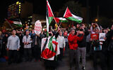 Iranians attend a gathering in Tehran to express their solidarity with Palestine after Hamas terrorists launched a brutal onslaught from the Gaza Strip, October 2023. (AFP)