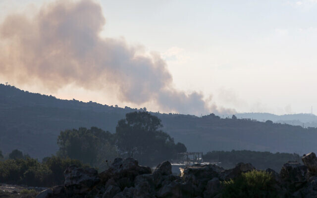 Smoke billows after an apparent Israeli strike on the village of Alma al-Shaab on October 13, 2023 (Christina ASSI / AFP) Smoke billows after an apparent Israeli strike on the village of Alma al-Shaab on October 13, 2023 (Christina ASSI / AFP)