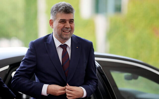 Romanian Prime Minister Marcel Ciolacu in Berlin, Germany, July 4, 2023. (AP Photo/Markus Schreiber) Romanian Prime Minister Marcel Ciolacu in Berlin, Germany, July 4, 2023. (AP Photo/Markus Schreiber)