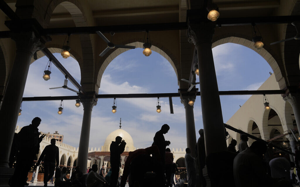 Muslims attend Friday prayers during the Muslims holy fasting month of Ramadan, at Amr ibn al-Aas Mosque, in Cairo, Egypt, April 14, 2023. (AP Photo/Amr Nabil, File) Muslims attend Friday prayers during the Muslims holy fasting month of Ramadan, at Amr ibn al-Aas Mosque, in Cairo, Egypt, April 14, 2023. (AP Photo/Amr Nabil, File)