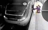 In this image from surveillance video aired by Iranian state television, women pull 16-year-old Armita Geravand from a train car on the Tehran Metro in Tehran, Iran, October 1, 2023. (Iranian state television/ AP)