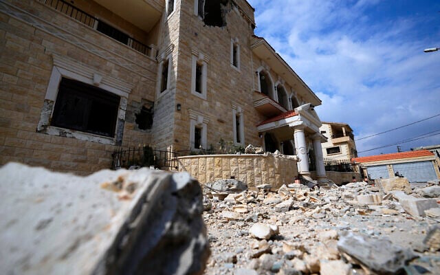 Debris of a damaged house that was hit by Israeli shelling is seen in the village of Duhaira near the border with Israel, south Lebanon, Wednesday, Oct. 11, 2023.(AP Photo/Hassan Ammar) Debris of a damaged house that was hit by Israeli shelling is seen in the village of Duhaira near the border with Israel, south Lebanon, Wednesday, Oct. 11, 2023.(AP Photo/Hassan Ammar)