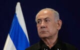 Prime Minister Benjamin Netanyahu attends a press conference in Tel Aviv, Oct. 17, 2023. (AP/Maya Alleruzzo, Pool)